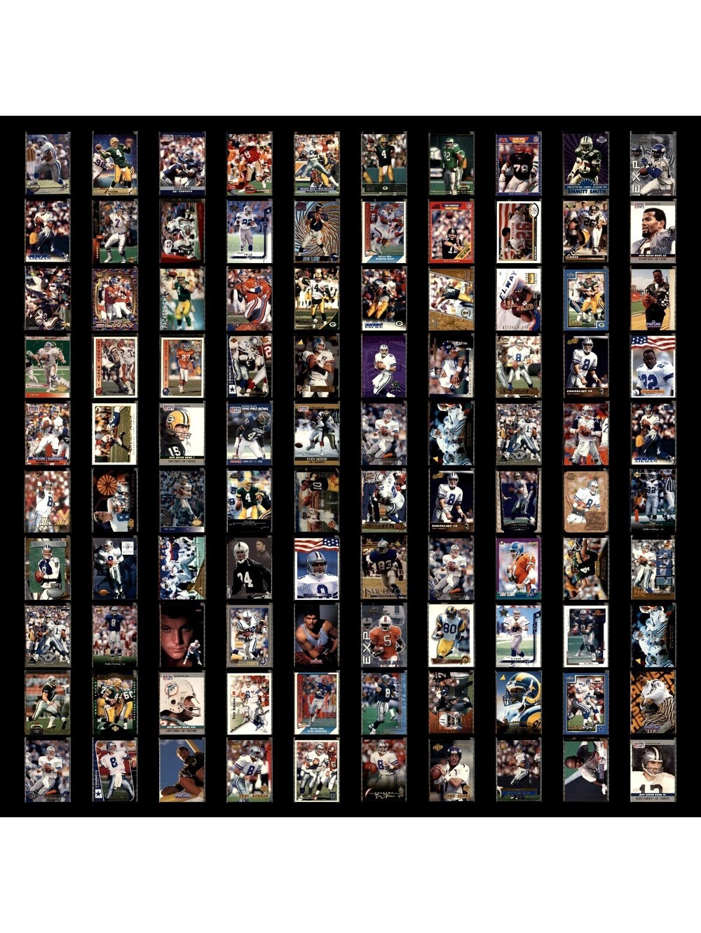 100 Card NFL Hall of Fame Players/Stars Lot 1980s 1990s Football Stars HOF